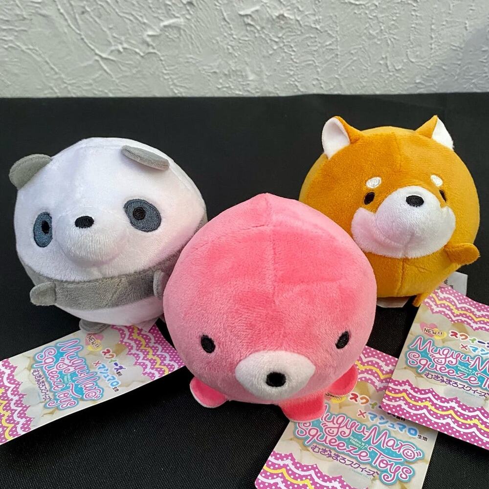 New Mugyu-Maro Squeeze Toys: Panda, Shiba Dog, & Octopus Stuffed Animal Plush
